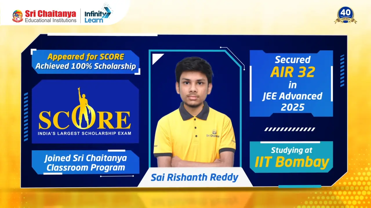 Rishnath Reddy — SCORE topper on the road to IIT