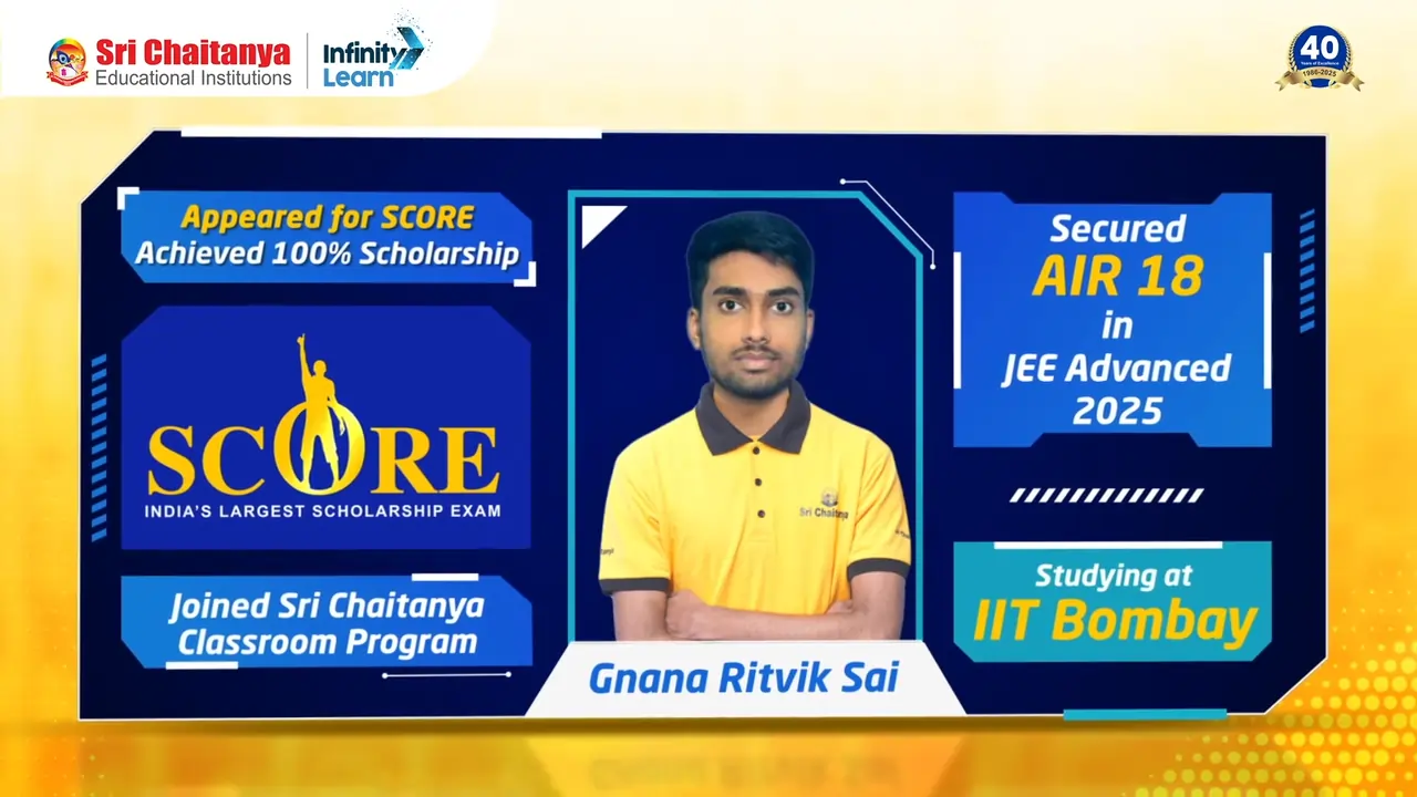 Gnana Ritvik Sai — AIR 18 in JEE Advanced, studying at IIT Bombay